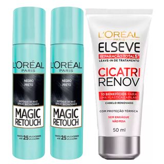 L'Oréal Paris Magic Retouch + Ganhe Cicatri Renov Kit - Leave-In + 2 Corretivos Capilar Preto Menor preço em L'Oréal Paris Magic Retouch + Ganhe Cicatri Renov Kit - Leave-In + 2 Corretivos Capilar Preto