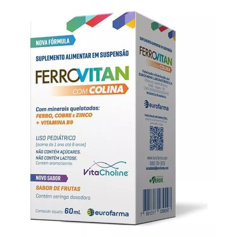 Suplemento Alimentar Infantil Ferrovitan Sabor Frutas - 60ml