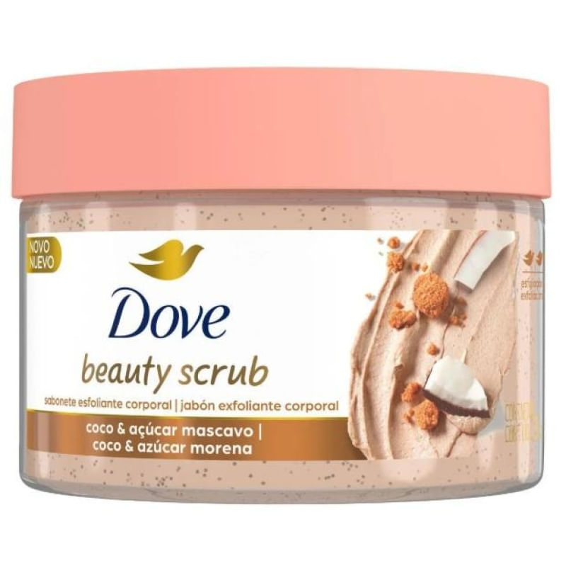 Dove Beauty Scrub Sabonete Esfoliante Coco E Açucar Mascavo 280G