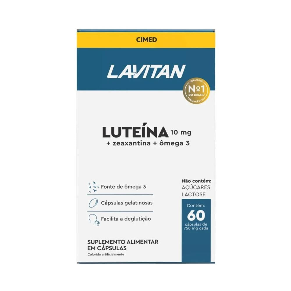 Lavitan Luteína 10mg + Zeaxantina + óleo de peixe ômega 3 - 60 cps