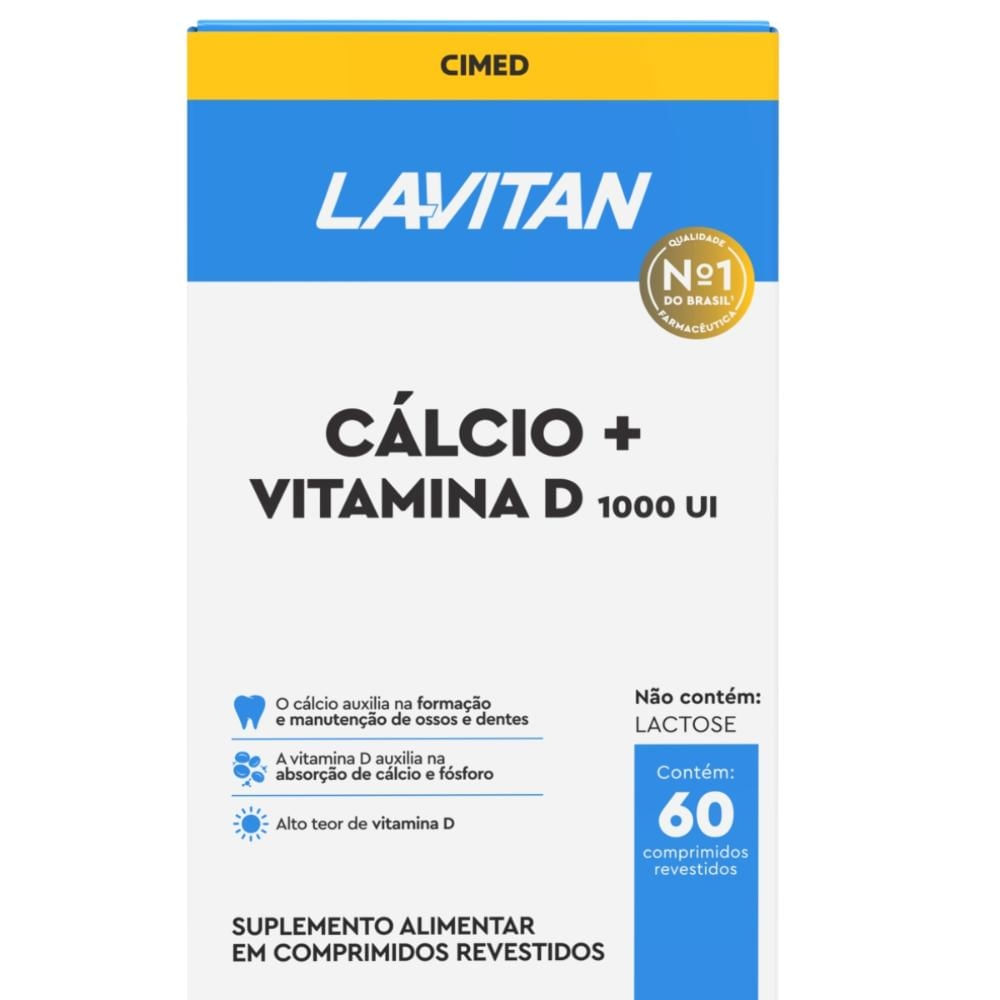 Lavitan Cálcio + Vitamina D 1000 UI 60 cpr