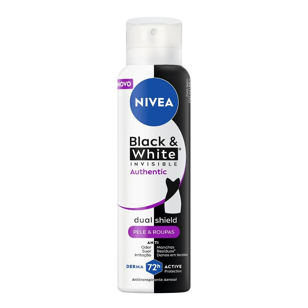 Desodorante Nivea Aerosol Black & White Invisible Authentic 150ml