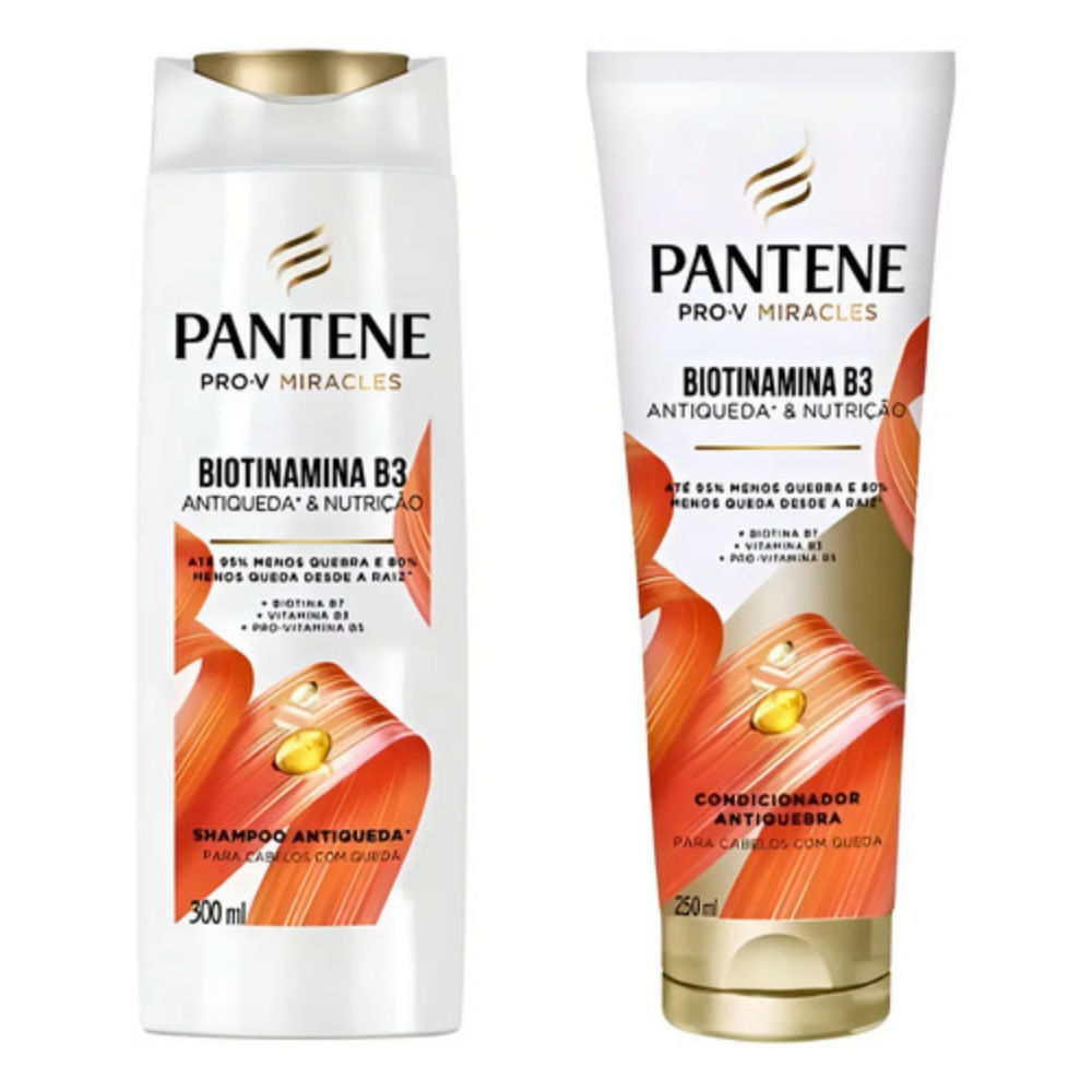 Kit Shampoo 300Ml Condicionador 250Ml Biotinamina | Pantene
