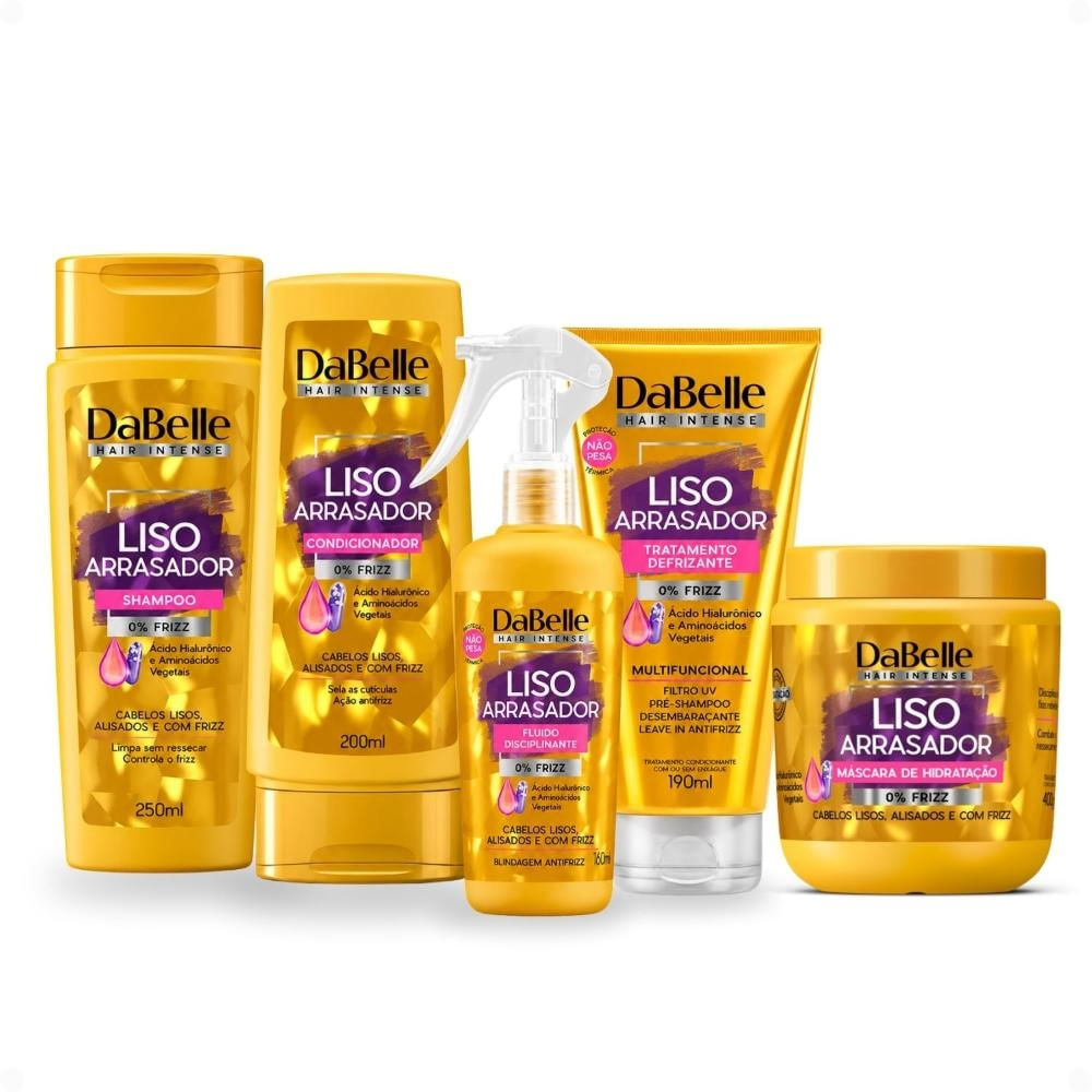 Kit Completo DaBelle Liso Arrasador: Shampoo 250ml e Condicionador 200ml
