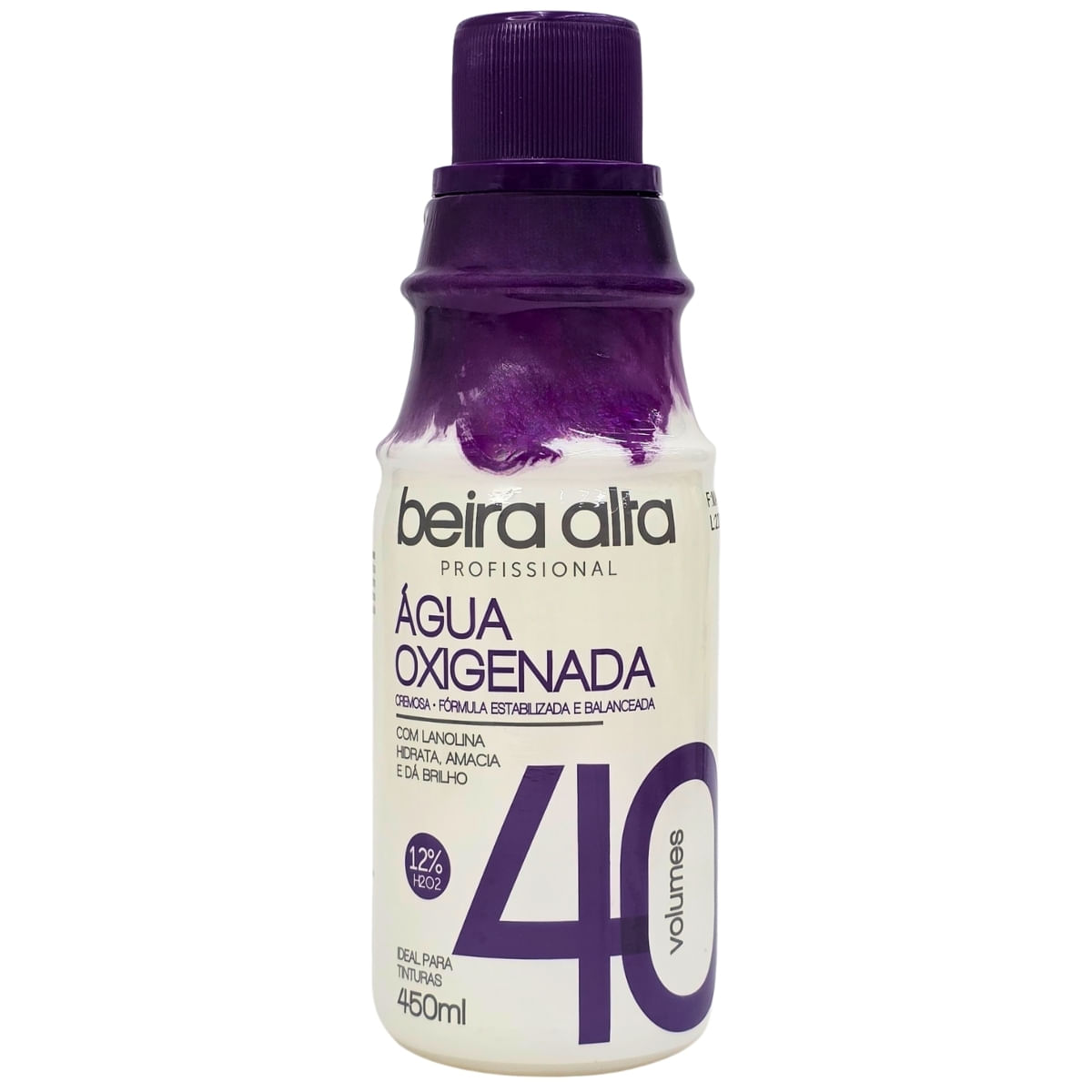 Água Oxigenada Cremosa Com Lanolina 40 Volumes Beira Alta 450Ml