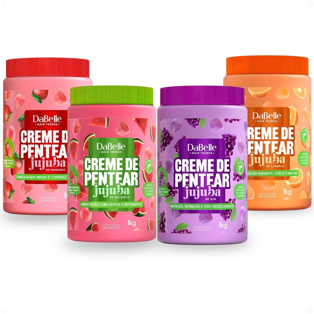 Kit DaBelle Jujuba Creme: Morango, Laranja, Uva e Melancia
