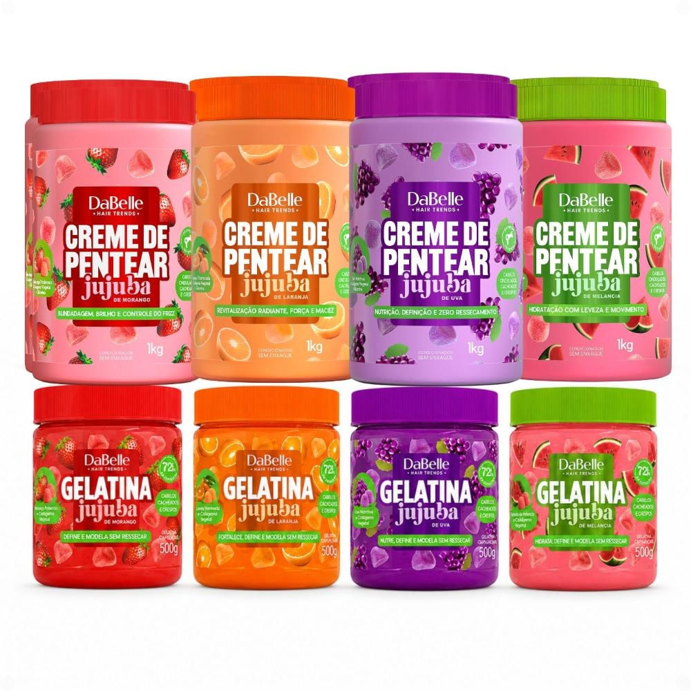 Kit DaBelle Jujuba Completo: 4 Cremes + 4 Gelatinas