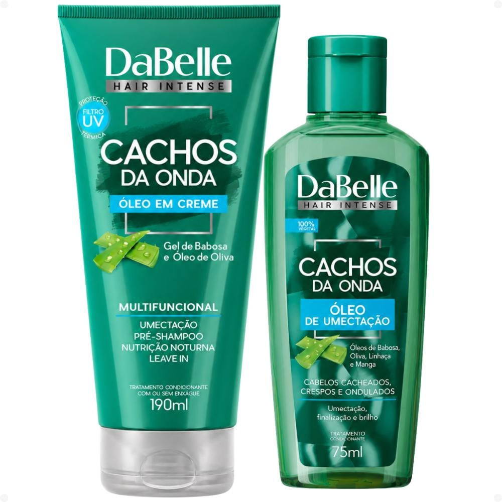 Kit DaBelle Cachos Da Onda: Óleo de Umectação 75ml e Óleo em Creme 190ml