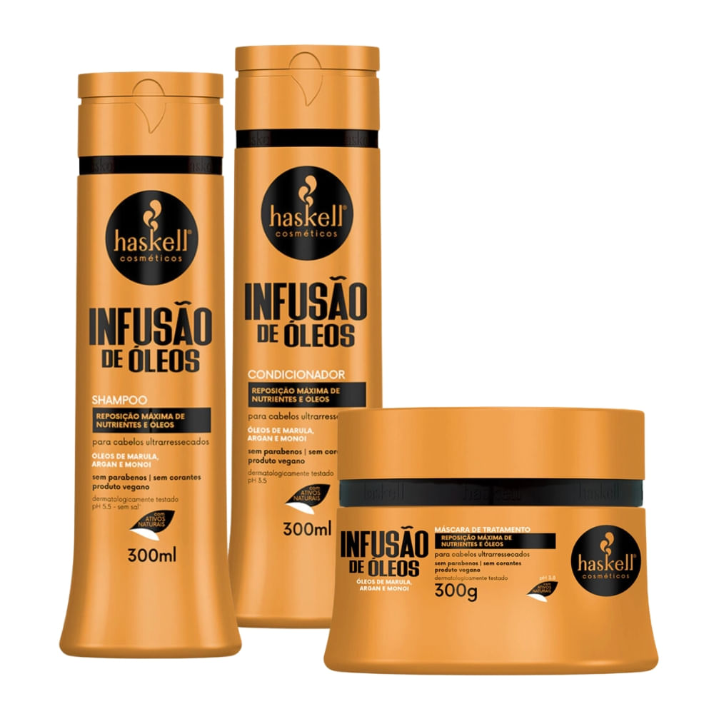 Kit Haskell Infusão de Óleos Sh. Cond + Máscara 300ml