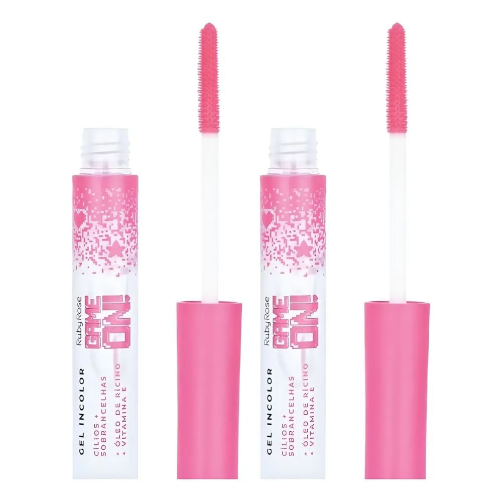 Kit Gel Incolor Ruby Rose máscara Cílios e Sobrancelhas (02 unidades)