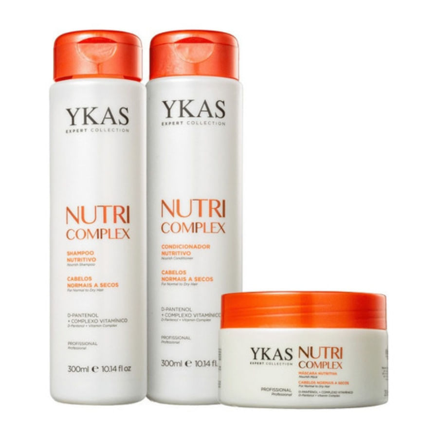 Ykas Kit Nutri Complex Shampoo + Condicionador 2x 300ml + Máscara 250ml