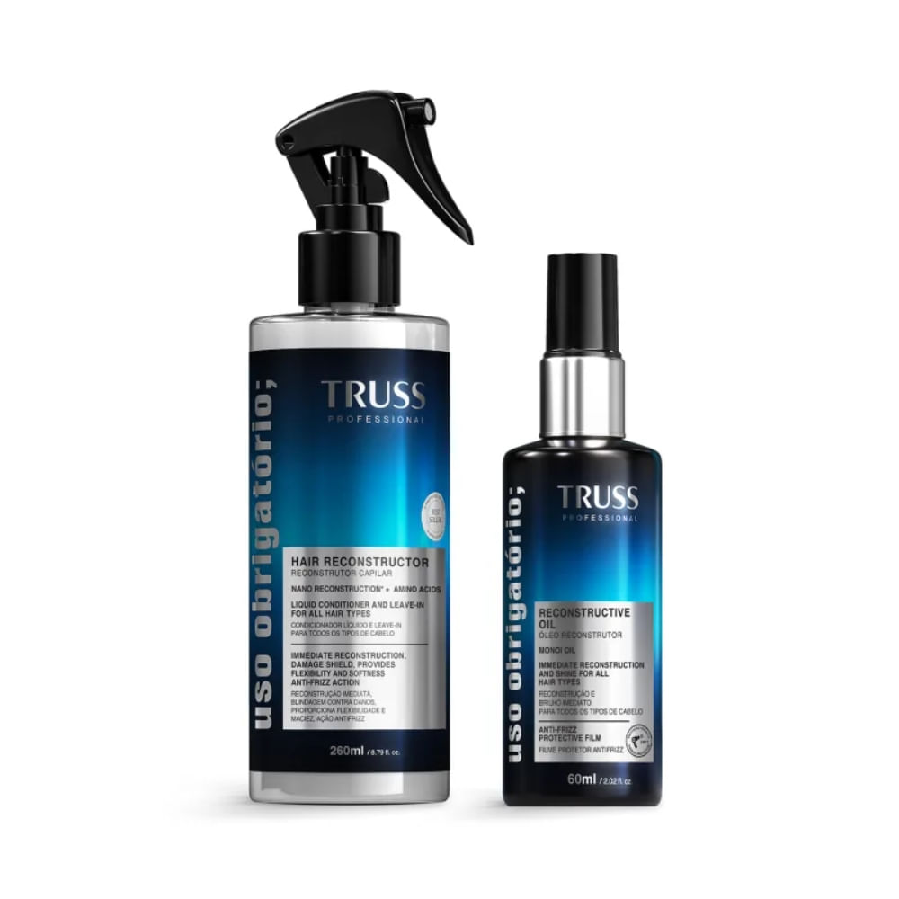 Combo Truss Uso Obrigatório Spray 260ml + Óleo Reconstrutor 60ml