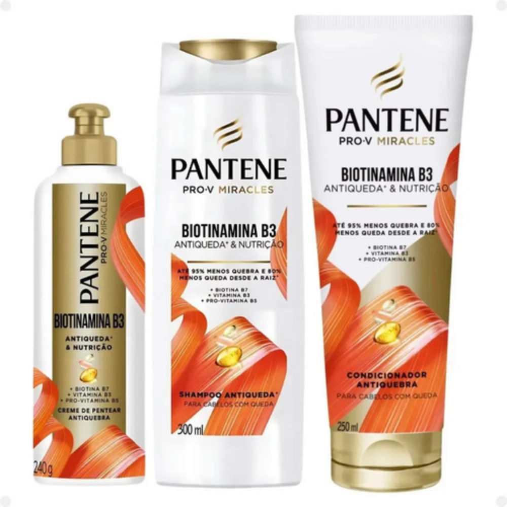 Kit Biotinamina Shampoo, Condicionador E Creme | Pantene