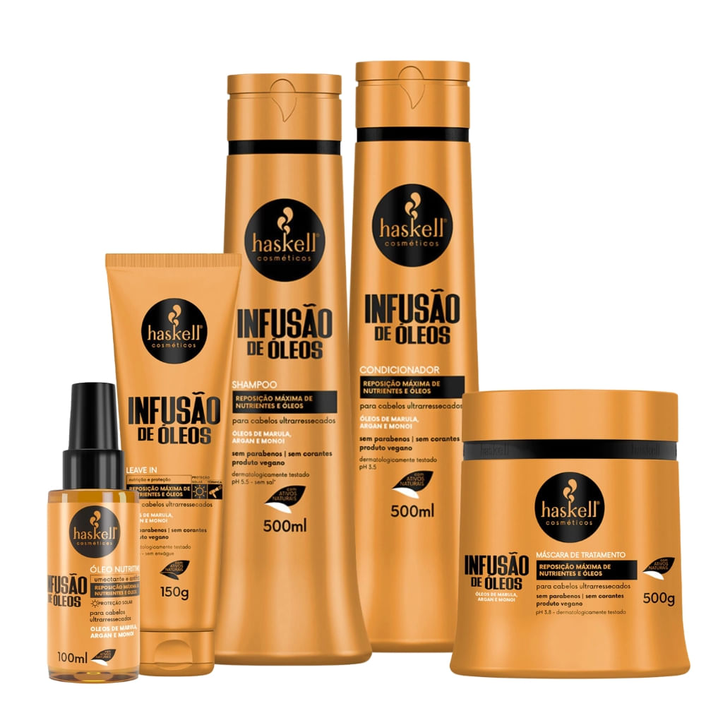 Kit Infusão de Óleos Haskell Completo 5 Itens 500ml