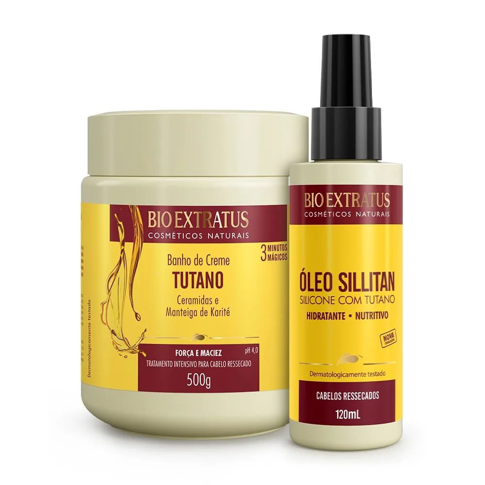 Kit Bio Extratus Tutano Banho de Creme 500g e Óleo Sillitan