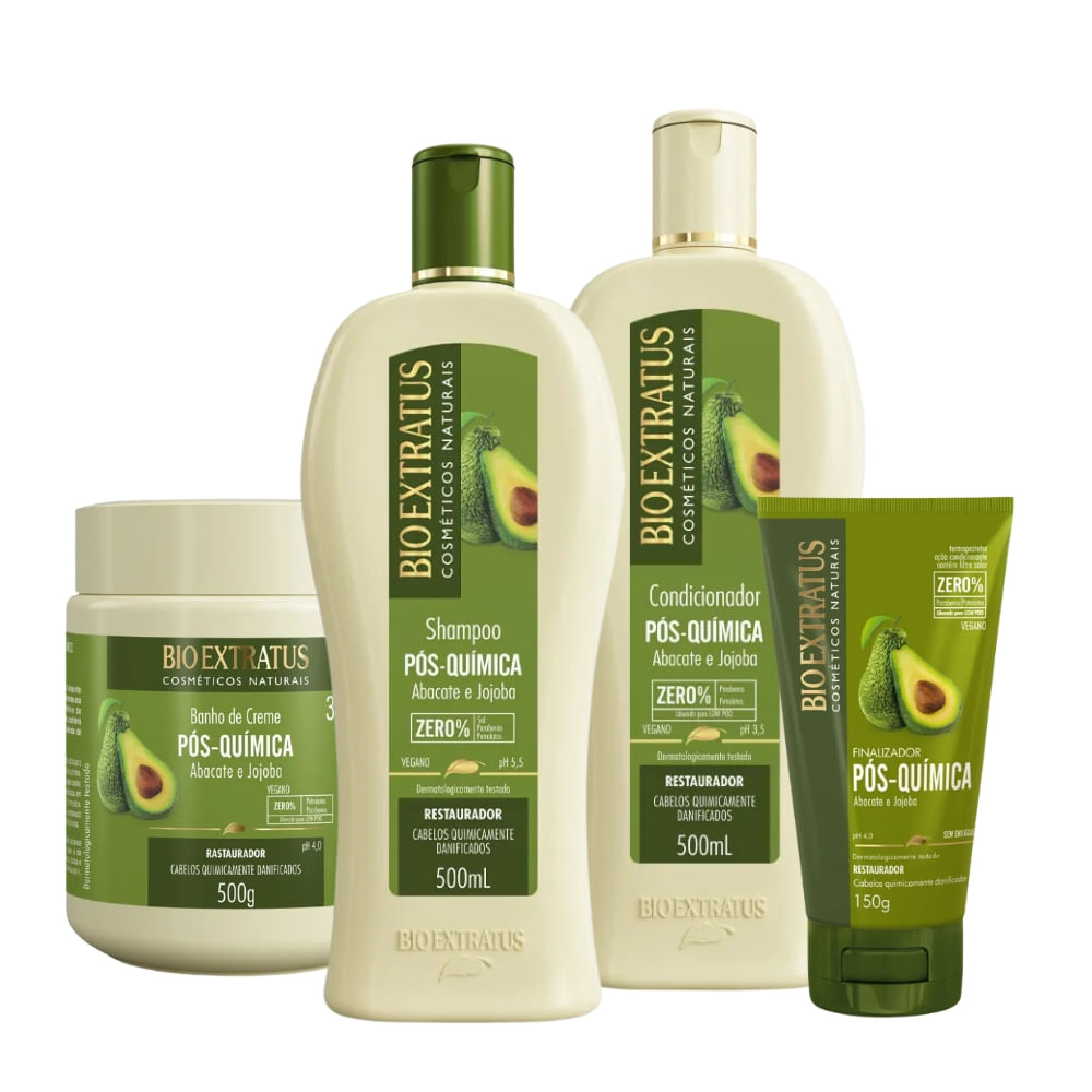 Kit Bio Extratus Pós Química 500mL/g Completa 4 Itens