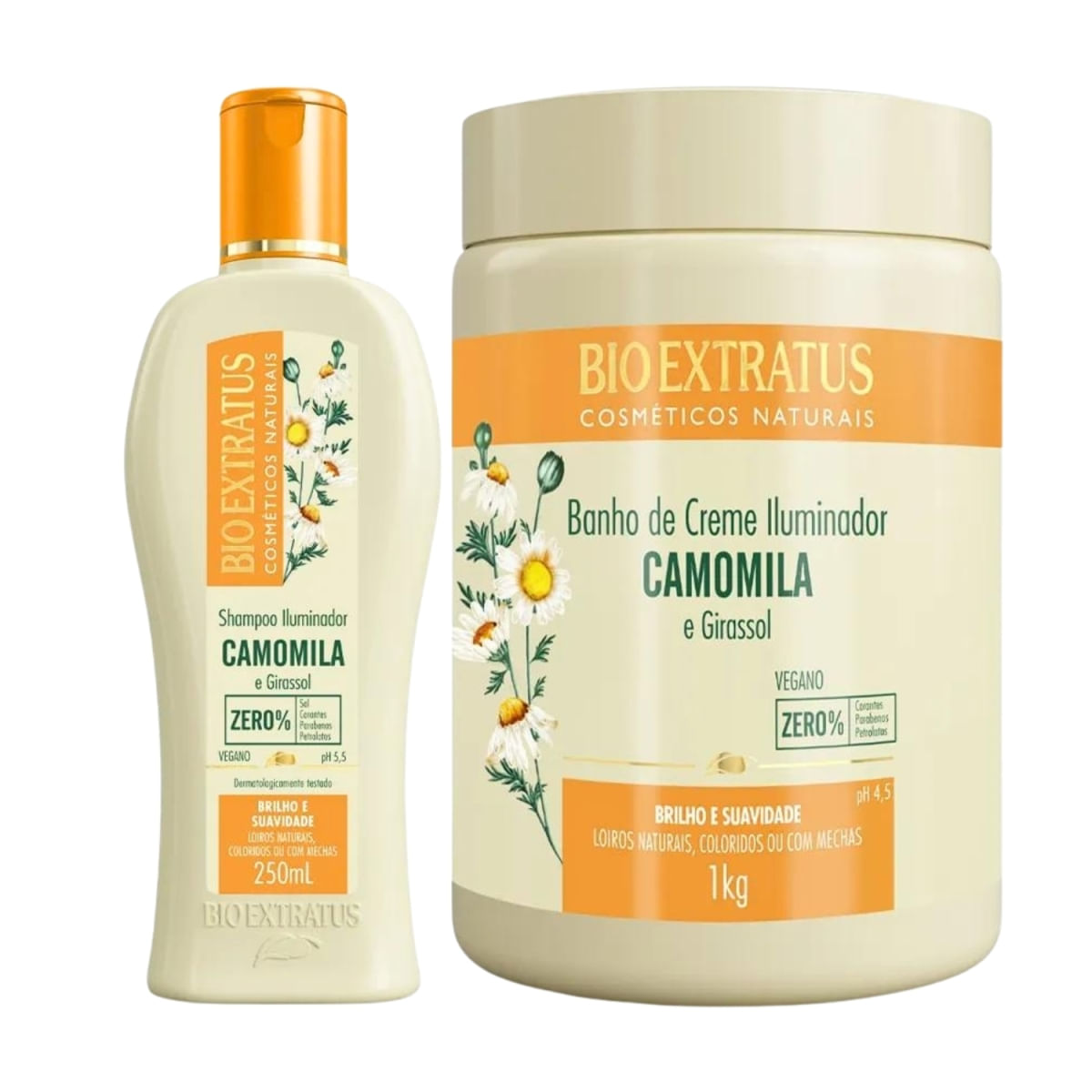 Kit Bio Extratus Camomila Shampoo e Banho de Creme (250mL/1Kg)