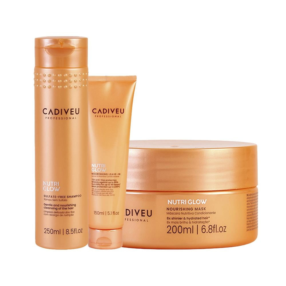 Cadiveu Nutri Glow Shampoo, Máscara e Leave-In 150ml