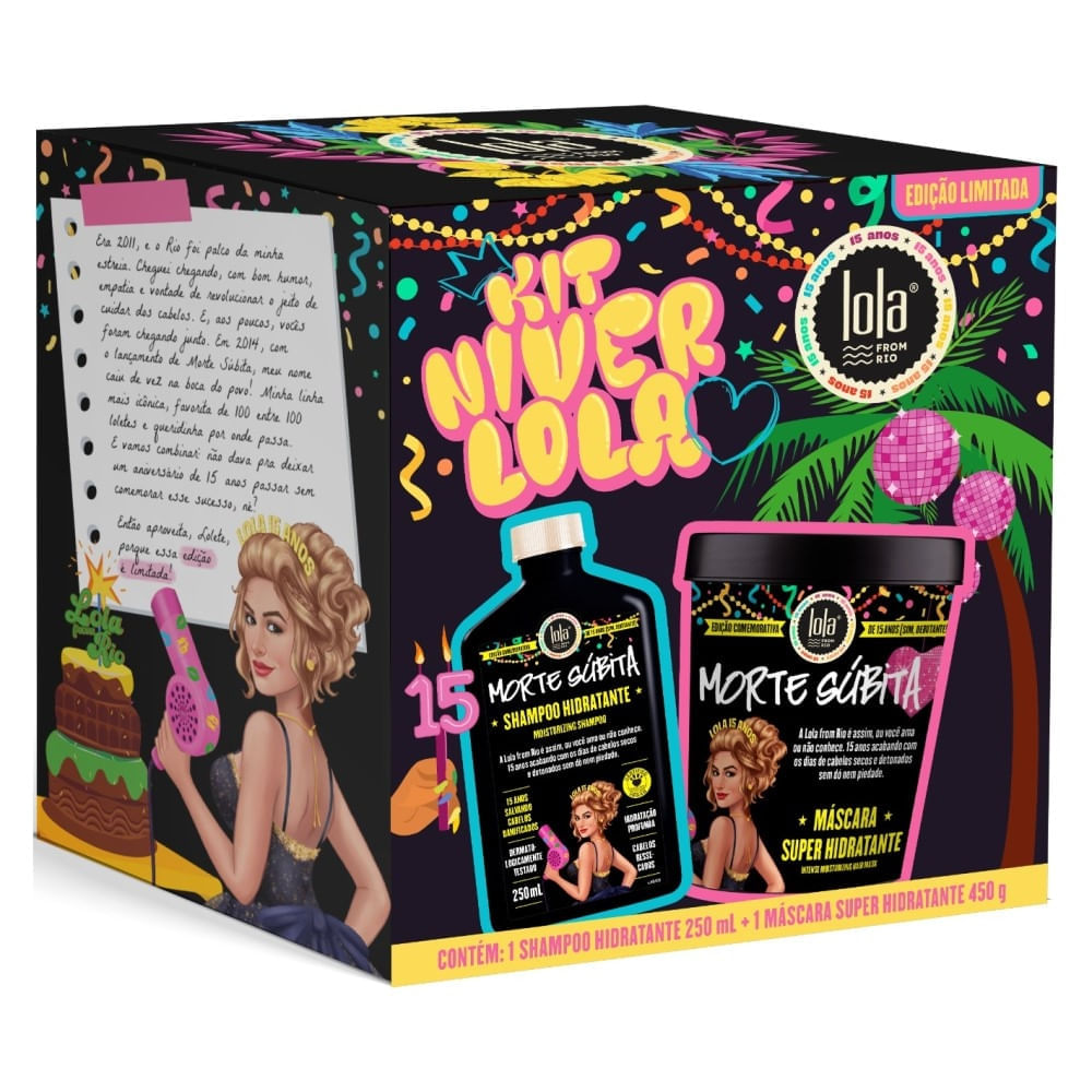 Kit Lola Niver Morte Súbita 15 Anos Shampoo 250ml + Máscara 450g