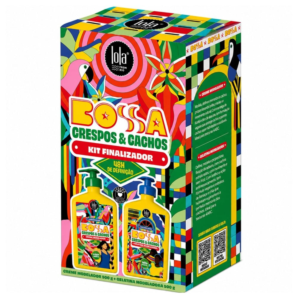 Kit Lola Bossa Crespos & Cachos Creme Modelador 500g + Gelatina 500g