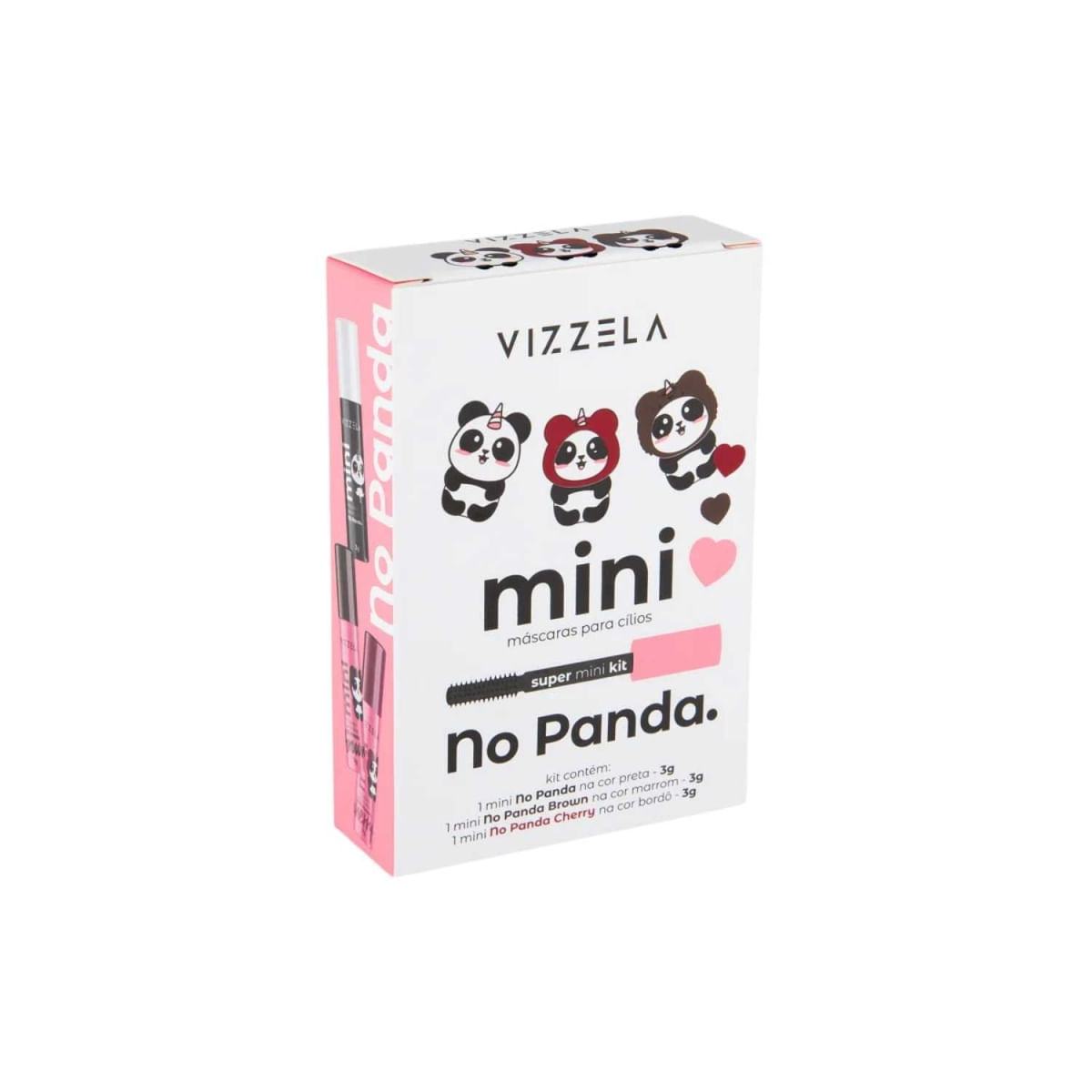 Kit Mini Máscara para Cílios Vizzela 3 cores