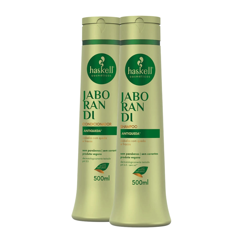 Kit Jaborandi Antiqueda Haskell Shampoo e Condicionador 500ml