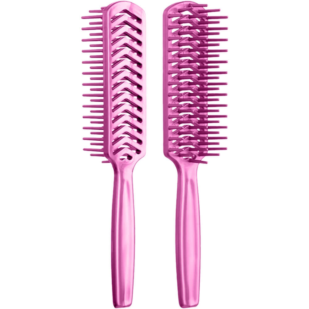 Santa Clara - Escova Plástica Jacaré Simples Para Cabelo Rosa