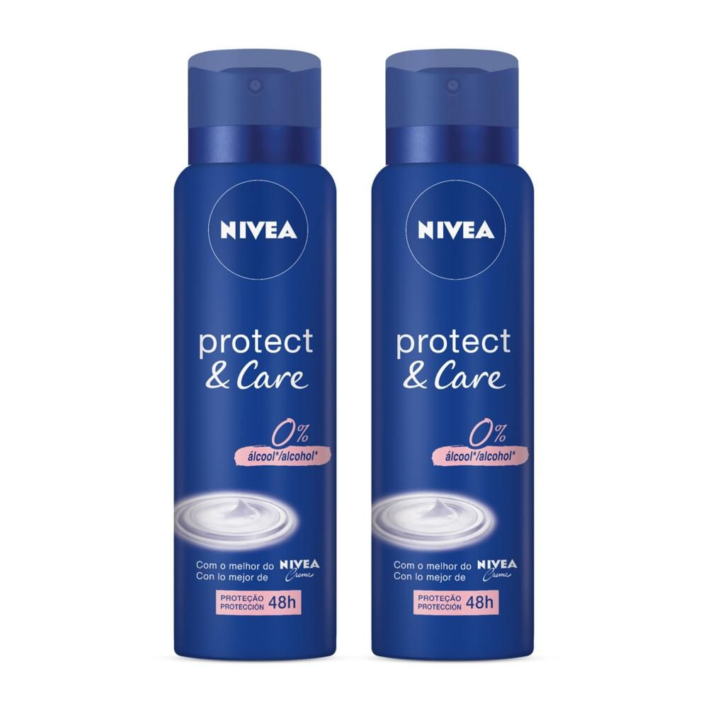 Pack Desodorante Antitranspirante Aerossol 48h Nivea Protect & Care 2 Unidades 150ml