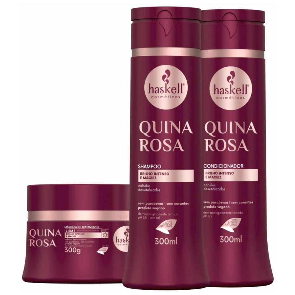Quina Rosa Haskell Kit Shampoo Condicionador e Mascara 300g