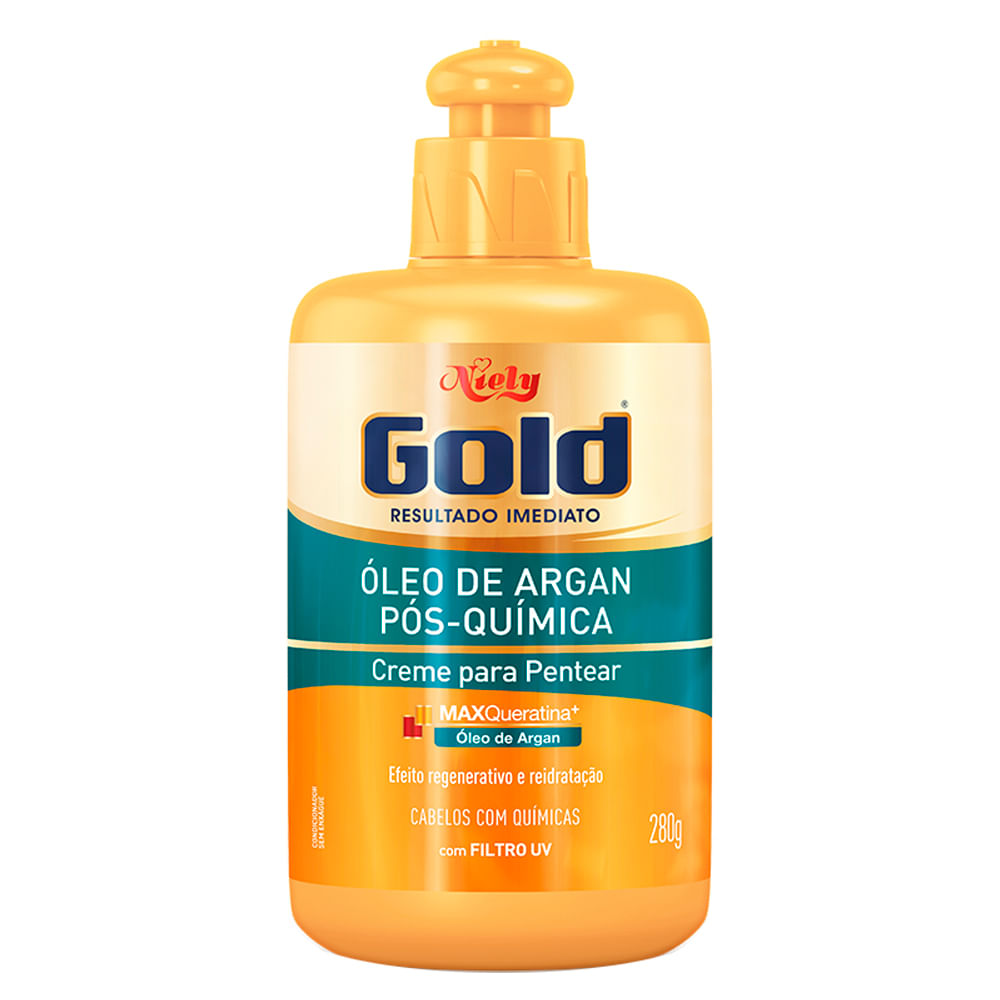 Óleo de Argan Pós Química Niely Gold - Shampoo + Condicionador +