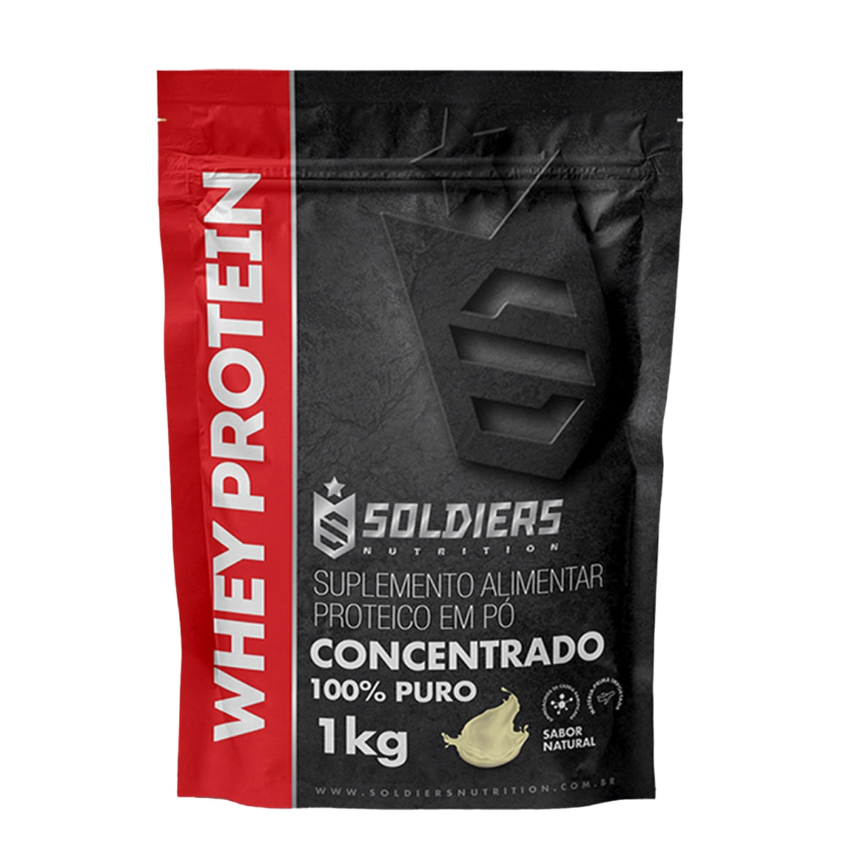 Whey Protein Concentrado 1kg Natural - Soldiers Nutrition