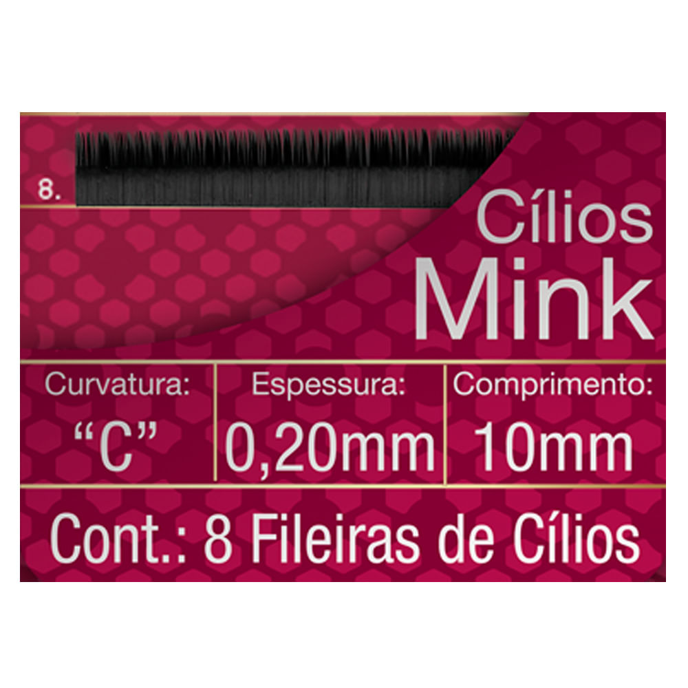 Cílios para Alongamento Belliz - Mink C 020 10mm