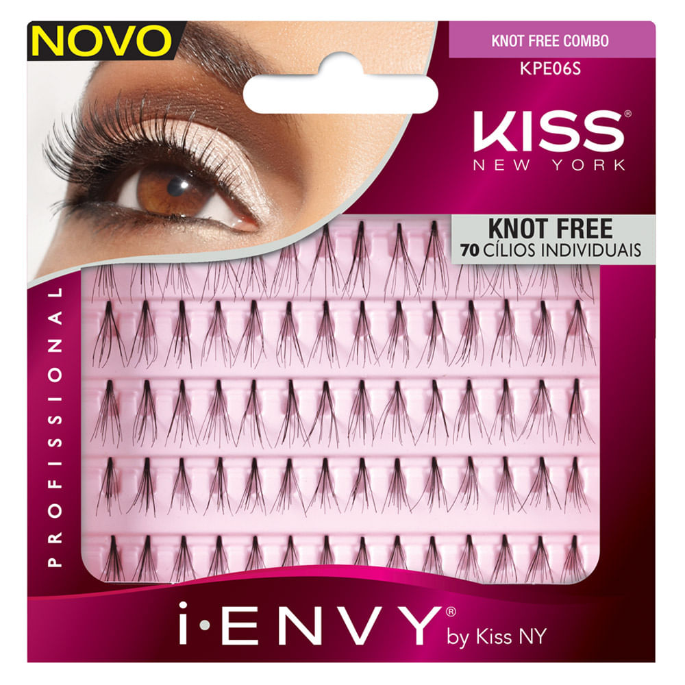 Cílios Postiços Kiss NY - I-Envy Individual Sem Nó - Multi-Pack