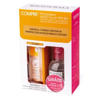 Kit Bioderma - Photoderm Nude Touch FPS50 Claro + Sensibio H2o Menor preço em Kit Bioderma - Photoderm Nude Touch FPS50 Claro + Sensibio H2o