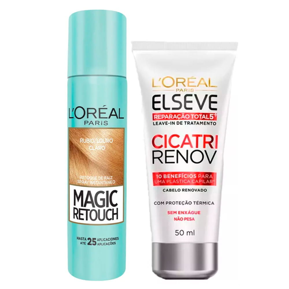 L'Oréal Paris Magic Retouch + Cicatri Renov Kit - Leave-In + Corretivo Capilar Louro Claro