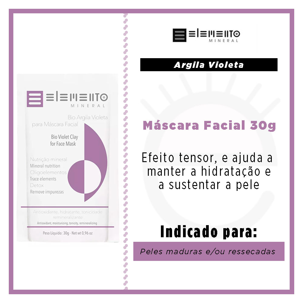 Máscara Facial Elemento Mineral - Argila Violeta