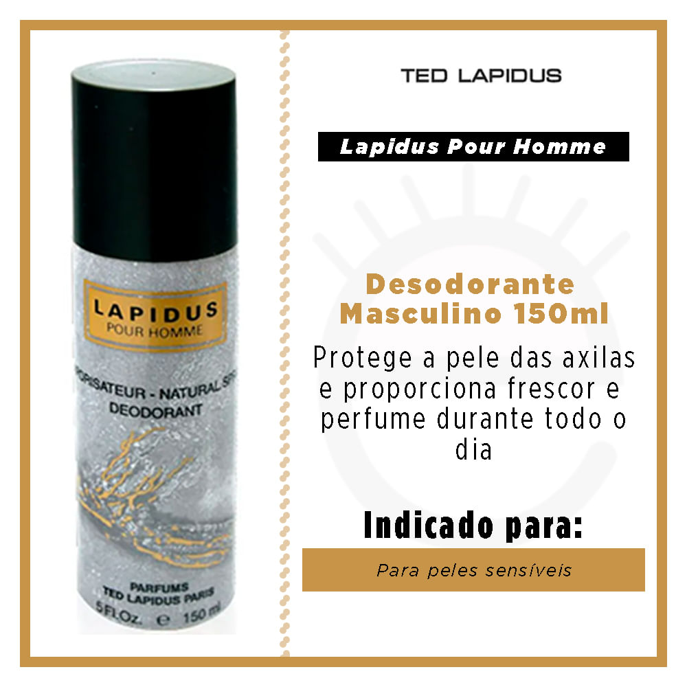 Lapidus pour Homme Ted Lapidus - Desodorante - Época Cosméticos