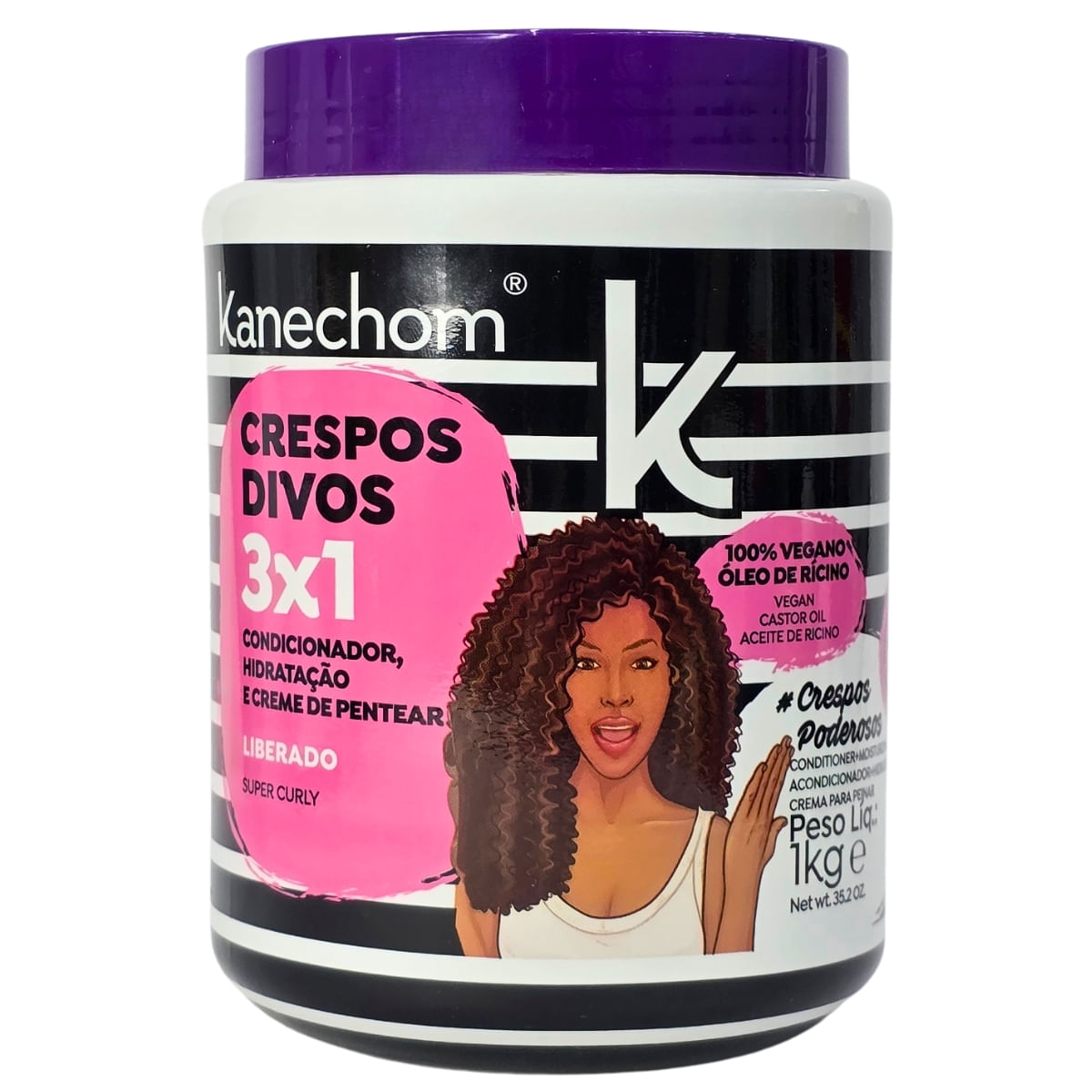 Tratamento Capilar 3 em 1 Crespos Divos Vegano Kanechom 1kg