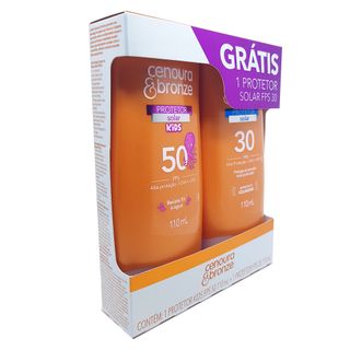 Kit Protetor Solar Kids Cenoura e Bronze - FPS50 + FPS30 Menor preço em Kit Protetor Solar Kids Cenoura e Bronze - FPS50 + FPS30