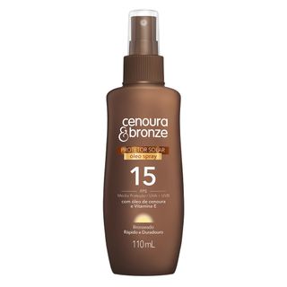 Óleo Protetor Solar Spray FPS15 Cenoura e Bronze - 110ml Menor preço em Óleo Protetor Solar Spray FPS15 Cenoura e Bronze - 110ml