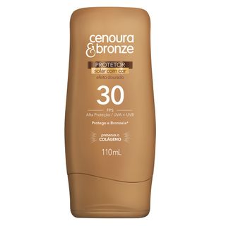 Protetor Solar Cor Dourado FPS30 Cenoura e Bronze - 110ml Menor preço em Protetor Solar Cor Dourado FPS30 Cenoura e Bronze - 110ml