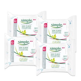 Kit 4 Pacotes Lenco Umedecido Simple Wipes Micelar 25 Unidades Cada Menor preço em Kit 4 Pacotes Lenco Umedecido Simple Wipes Micelar 25 Unidades Cada