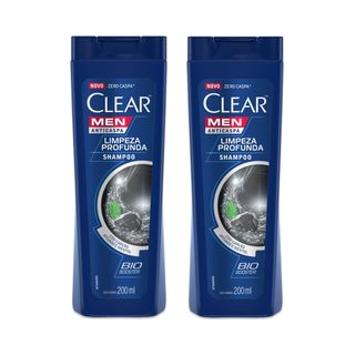 Kit Shampoo Anticaspa Clear Men Limpeza Profunda 200ml 2 Unidades Menor preço em Kit Shampoo Anticaspa Clear Men Limpeza Profunda 200ml 2 Unidades