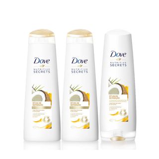 Kit Shampoo 2 Unidades + Condic Dove Ritual de Reparação 400ml Menor preço em Kit Shampoo 2 Unidades + Condic Dove Ritual de Reparação 400ml