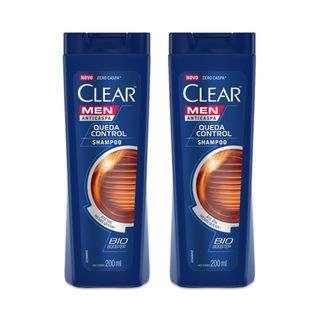 Kit Shampoo Anticaspa Clear Men Controle da Queda 200ml 2 Unidades Menor preço em Kit Shampoo Anticaspa Clear Men Controle da Queda 200ml 2 Unidades