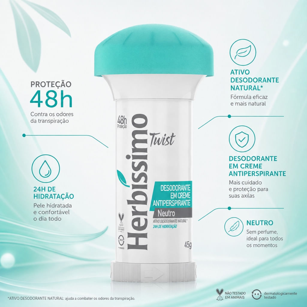 Desodorante Stick Herbíssimo Neutro 45g – miniatura 2