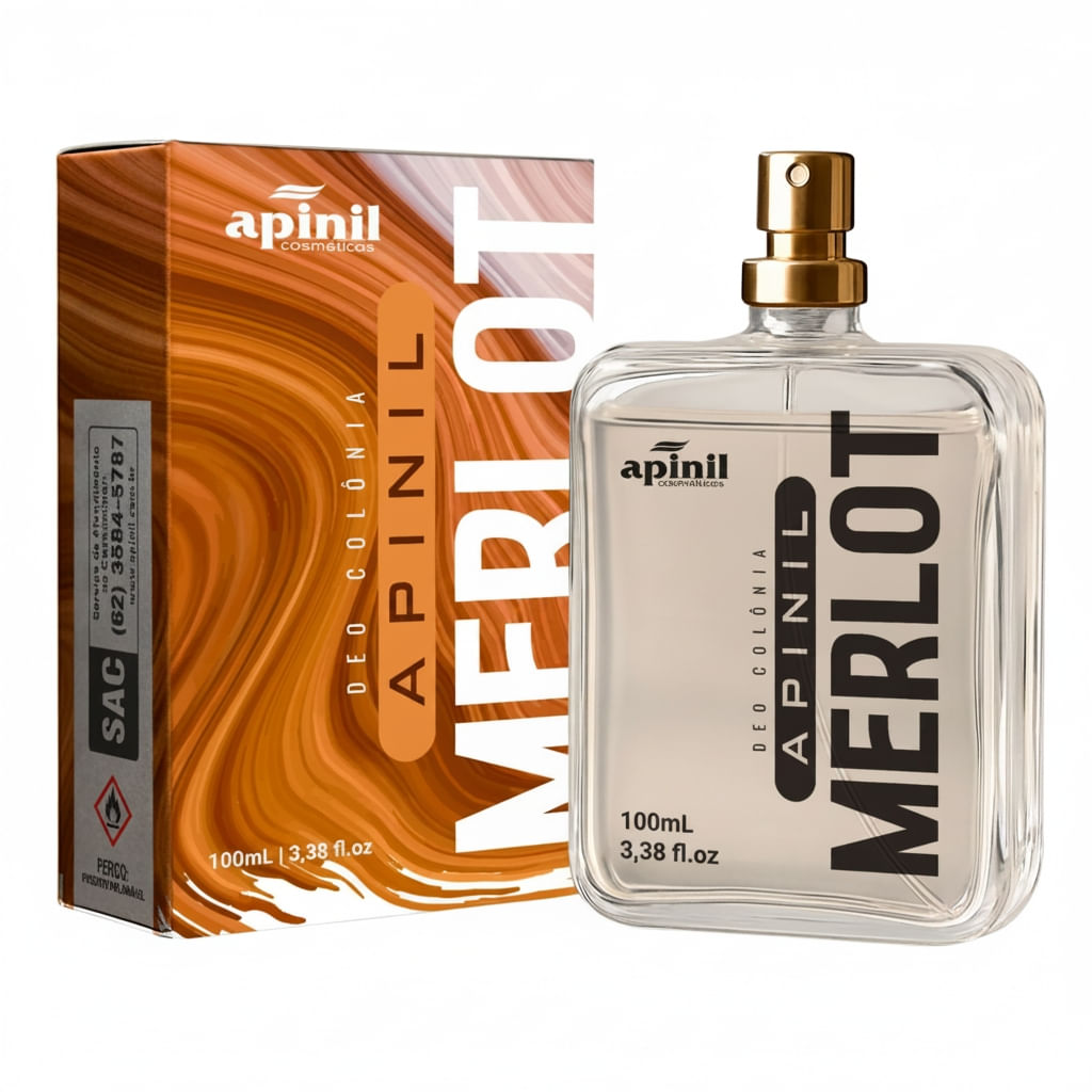 DEO COLÔNIA MASCULINA MERLOT 100ML APINIL COSMETICOS