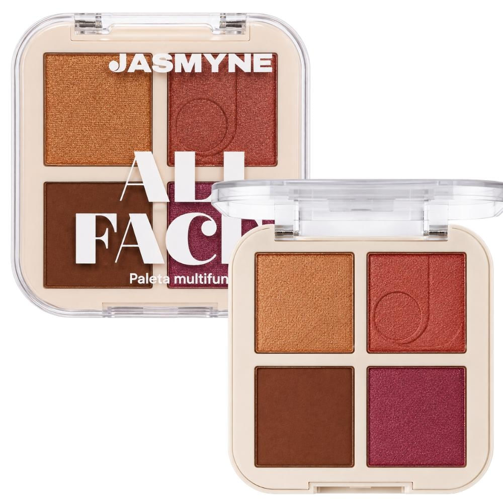 Paleta Multifuncional Jasmyne All Face Blush, Iluminador e Contorno C Ref.: J0156