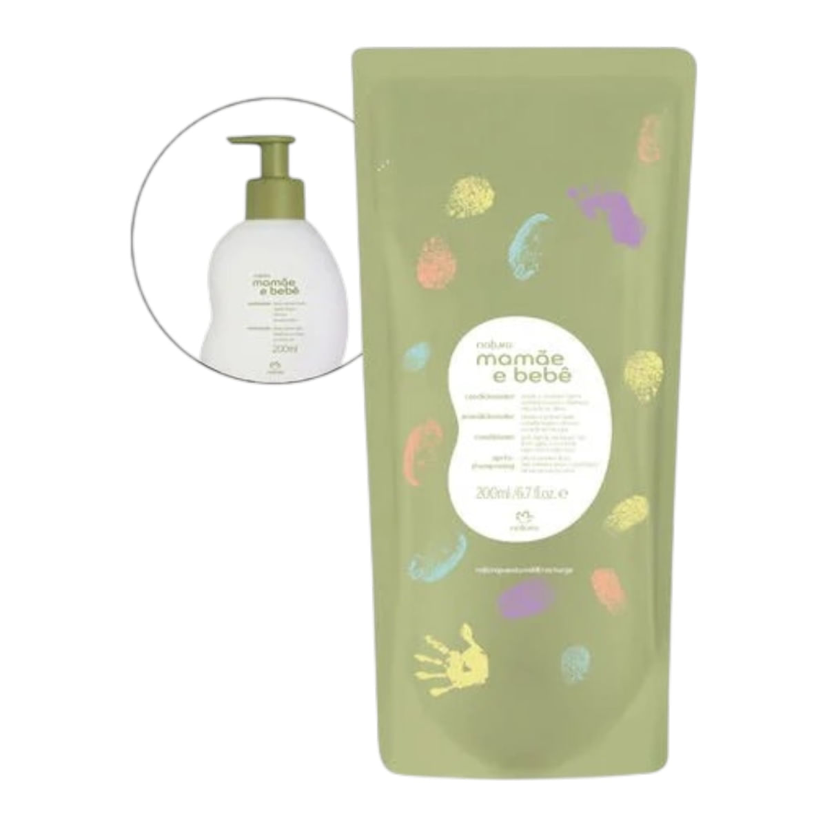 Refil Condicionador Suave Hipoalergênico Mamãe e Bebê Natura 200ml REF 92794