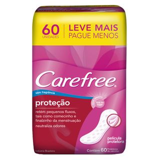 Protetor Diário Sem Fragrância Carefree - 60 Un Menor preço em Protetor Diário Sem Fragrância Carefree - 60 Un